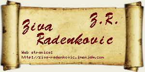 Živa Radenković vizit kartica